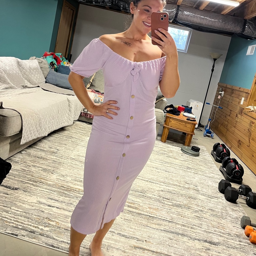 No Boundaries Lavender Striped Dress - fits a medium best